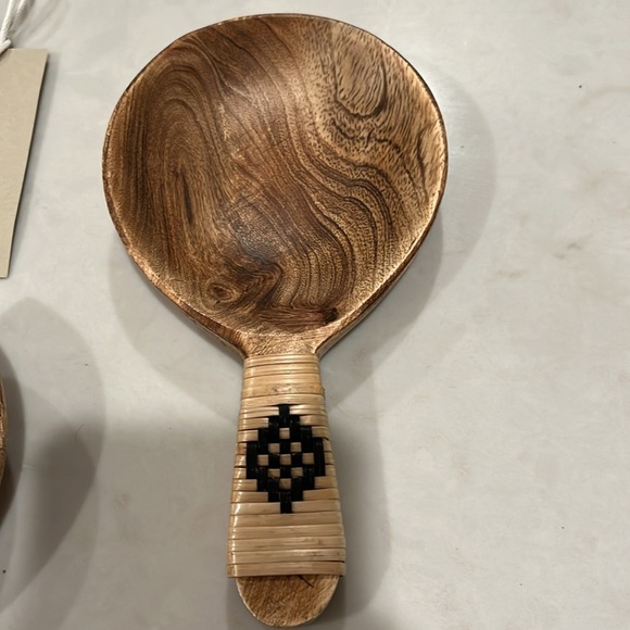 Bloomingville 7" Mango Wood Salad Servers with Bamboo Wrapped Handles/NWT - Picture 5 of 10